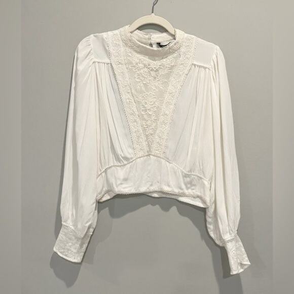 Zara Embroidered Long Sleeve Shirt Large NWT - Picture 10 of 10